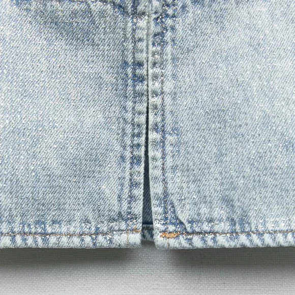 🆕 ZARA DENIM CROP TOP WITH RHINESTONES | ZARA DENIM - Picture 11 of 12